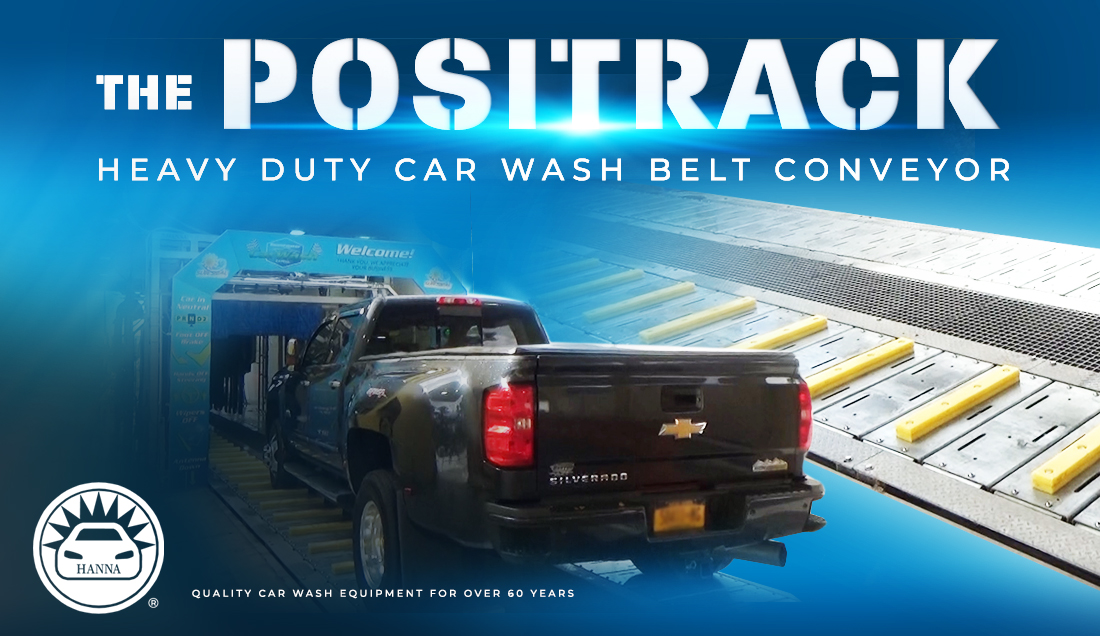 The Positrack, Positrack, Heavy Duty Car Wash Belt Conveyor, Car wash belt conveyor, Hanna Positrack,
